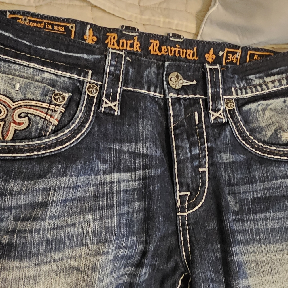Rock Revival Blue Jeans for Men